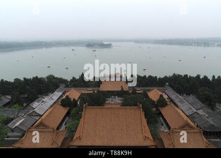 View from Longevity Hill on Kunming lake at Summer Palace in Beijing, China Stock Photo