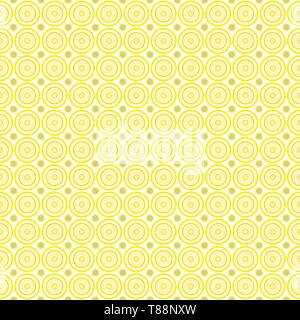 Seamless pattern of abstract pastel yellow and lilac circles on a light yellow background for fabrics, wallpapers, tablecloths, prints and designs. Th Stock Vector
