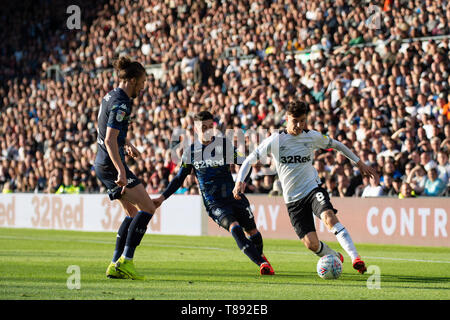 Derby, UK. 11th May, 2019. Mason Mount of Derby County during the SkyBet Championship playoff semi final match between Derby County and Leeds United at the Pride Park, Derby on Saturday 11th May 2019. (Credit: Pat Scaasi | MI News) Editorial use only, license required for commercial use. No use in betting, games or a single club/league/player publications. Photograph may only be used for newspaper and/or magazine editorial purposes. Credit: MI News & Sport /Alamy Live News Stock Photo