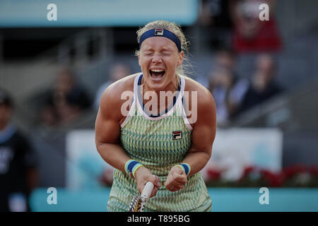 Madrid, Madrid, Spain. 11th May, 2019. Kiki Bertens of the Netherlands seen in action against Simon Halep of Romania during the Mutua Madrid Open Masters match on day eight at Caja Magica in Madrid, Spain. Kiki Bertens beat Simona Halep. Credit: Legan P. Mace/SOPA Images/ZUMA Wire/Alamy Live News Stock Photo