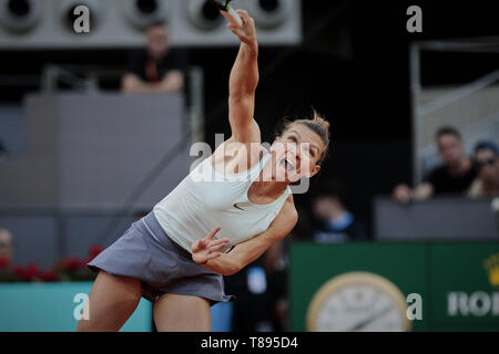 Madrid, Madrid, Spain. 11th May, 2019. Simona Halep of Romania seen action against Kiki Bertens of Netherlands during the Mutua Madrid Open Masters match on day eight at Caja Magica in Madrid, Spain. Kiki Bertens beat Simona Halep. Credit: Legan P. Mace/SOPA Images/ZUMA Wire/Alamy Live News Stock Photo