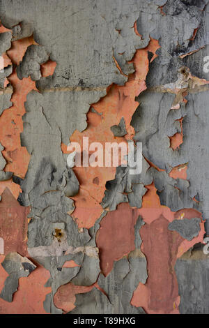 Paint peeling off plastered wall Stock Photo