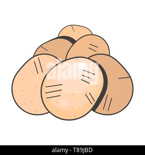Potato Vector Illustration. Isolated White Background. Eco Food Stock Vector