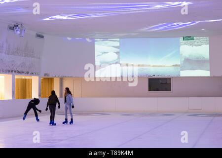 France, Jura, Premanon, the space Paul Emile Victor, museum of the great North, the ice rink Stock Photo