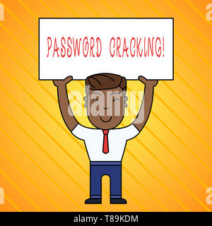 Word writing text Password Cracking. Business photo showcasing measures used to discover computer passwords from data Stock Photo