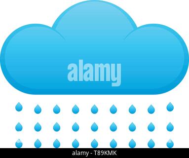 Cloud icon with rain on white background. Cloud vector icon. Stock Vector