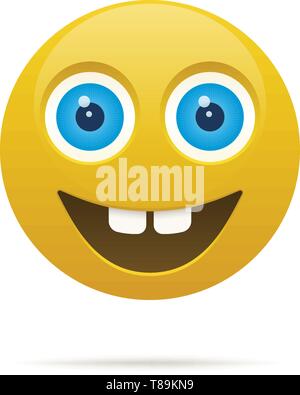 Funny face laughing. Smiley emoji on white background. Emoji vector icon. Stock Vector
