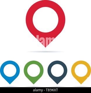 Map pin symbols on white background. Mapping vector icons. Stock Vector