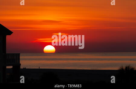 Orange Coastal Sunrise Stock Photo