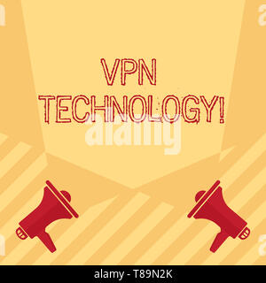 Handwriting text writing Vpn Technology. Conceptual photo programming that creates a safe and encrypted connection Blank Double Spotlight Crisscrossin Stock Photo