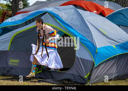 United States, North Dakota, Bismarck, annual intertribal powwow Stock Photo