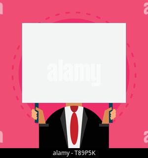 Old fashioned way to pick people at airport hold big board with two hands Design business concept Empty copy space modern abstract background Stock Vector