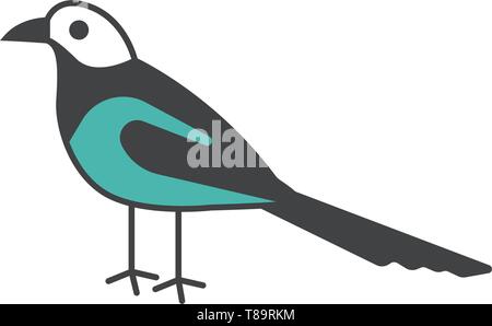 MAGPIE bird- vector sign symbol illustration Stock Vector