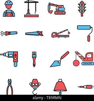 construction icon- vector sign symbol glyph style gray color icon. Stock Vector
