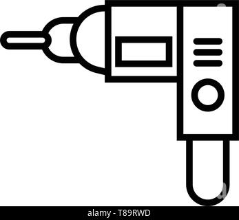 Drill machine icon- vector sing symbol. Stock Vector