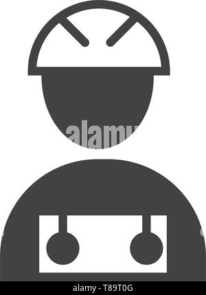 Construction worker icon- vector sign symbol construction worker. Stock Vector