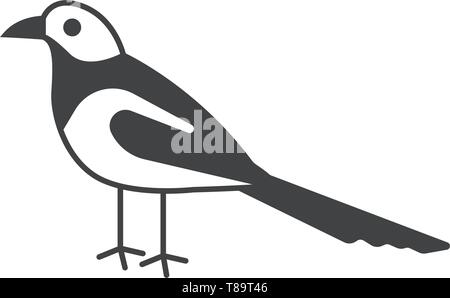 MAGPIE bird- vector sign symbol. MAGPIE illustration. Stock Vector