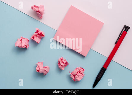 Note papers and stationary placed sideways on top of softhued backdrop Business Empty template for Layout for invitation greeting card promotion poste Stock Photo