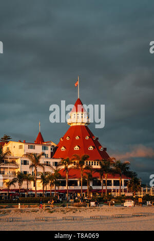 The Hotel del Coronado and beach in Coronado, near San Diego, California Stock Photo