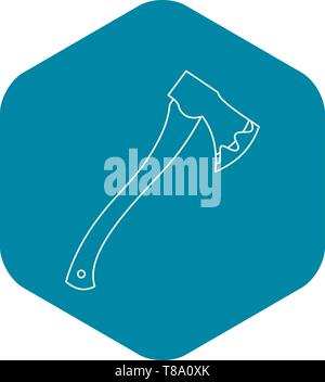 Axe icon, outline style Stock Vector