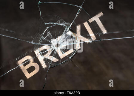 Concept of delaying or canceling brexit. Delay of the UK exit from the European Union Stock Photo