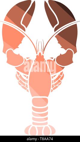 Lobster Icon. Flat Color Ladder Design. Vector Illustration. Stock Vector