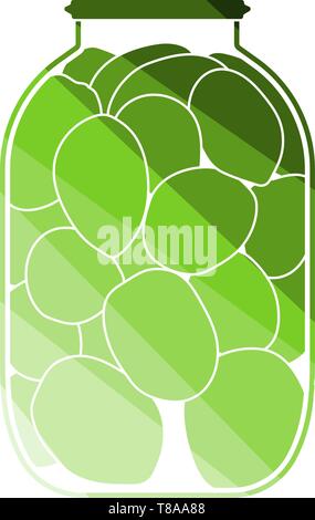 Canned Tomatoes Icon. Flat Color Ladder Design. Vector Illustration. Stock Vector