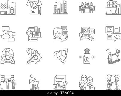 Affiliate business line icons, signs, vector set, outline illustration concept  Stock Vector