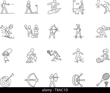 Agility line icons, signs, vector set, outline illustration concept  Stock Vector
