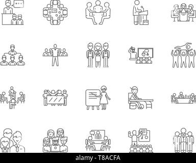 Audience line icons, signs, vector set, outline illustration concept  Stock Vector