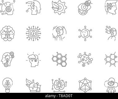Bioengineering line icons, signs, vector set, outline illustration concept  Stock Vector