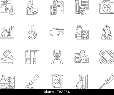 Chemist line icons, signs, vector set, outline illustration concept  Stock Vector