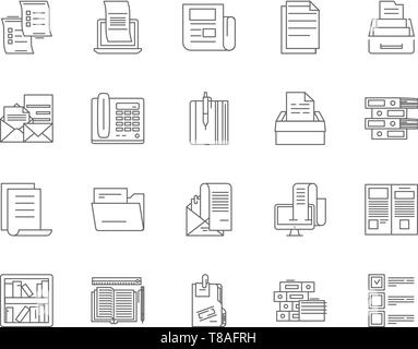 Directory line vector icons and signs. Listing, Index, Register, Roster ...