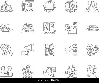 Distributor line icons, signs, vector set, outline illustration concept  Stock Vector