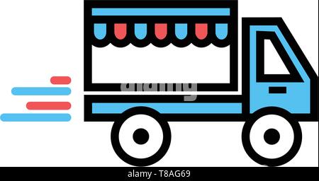 delivery car icon- Editable delivery car vector icon for website or mobile. Stock Vector