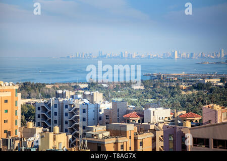 Architecture of Kuwait City - aerial view. Kuwait City, Kuwait. Stock Photo