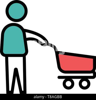 Happy shopping icon- Vector happy shopping full editable icon for website or mobile apps. Stock Vector