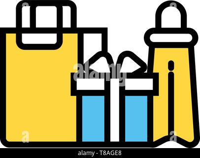 shopping bags icon- Full editable vector shopping bags icon for web or mobile. Stock Vector