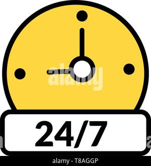 opening hour icon- Full editable opening hour vector icon for website or mobile. Stock Vector