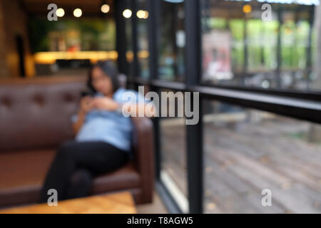 Coffee shop blur background with bokeh light with vintage filter Stock ...