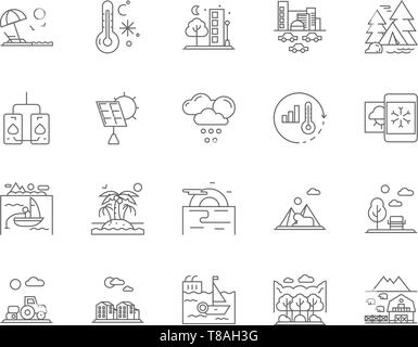 Enviromental consultant line icons, signs, vector set, outline illustration concept  Stock Vector