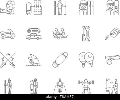 Equipment rental services line icons, signs, vector set, outline illustration concept  Stock Vector