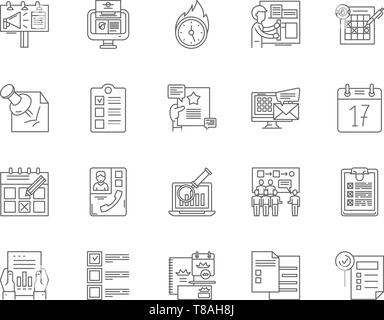 Event planning services line icons, signs, vector set, outline illustration concept  Stock Vector