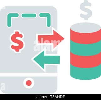 Mobile Payment icon. mobile payment vector perfect pixel icon for website or mobile apps Stock Vector