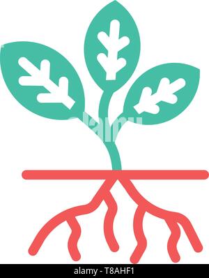 Root vector plant icon. mono vector sign symbols. Perfect pixel icons or illustration for website or mobile apps Stock Vector