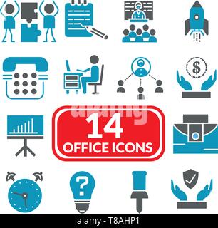 business office icon- vector symbol business office icon set. Stock Vector