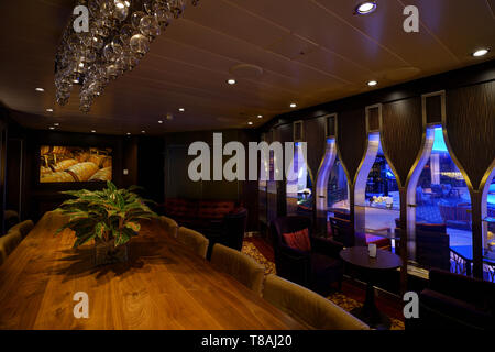 Vintages (wine bar), Anthem of the Seas, Royal Caribbean Cruise Ship. Stock Photo