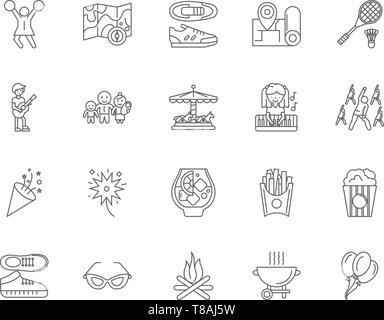 Festival line icons, signs, vector set, outline illustration concept  Stock Vector