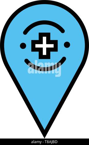 location icon- health care and medical location vector icon Stock Vector