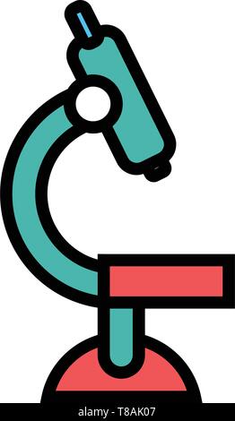 Microscope icon- vector Microscope illustration icon for healthcare or medical services. Stock Vector